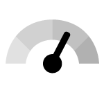 Abbildung von Tacho und Anzeigenadel in schwarz und Grautönen
