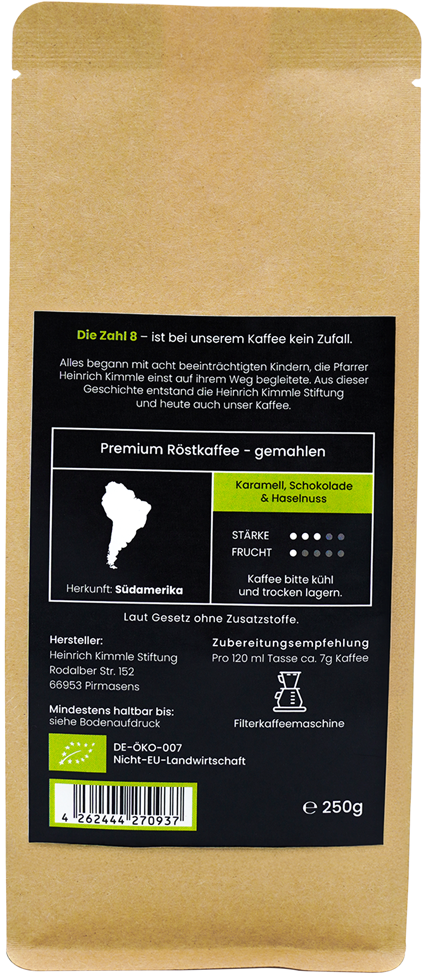 Kaffee NO. 8 Bio Kaffee, gemahlen