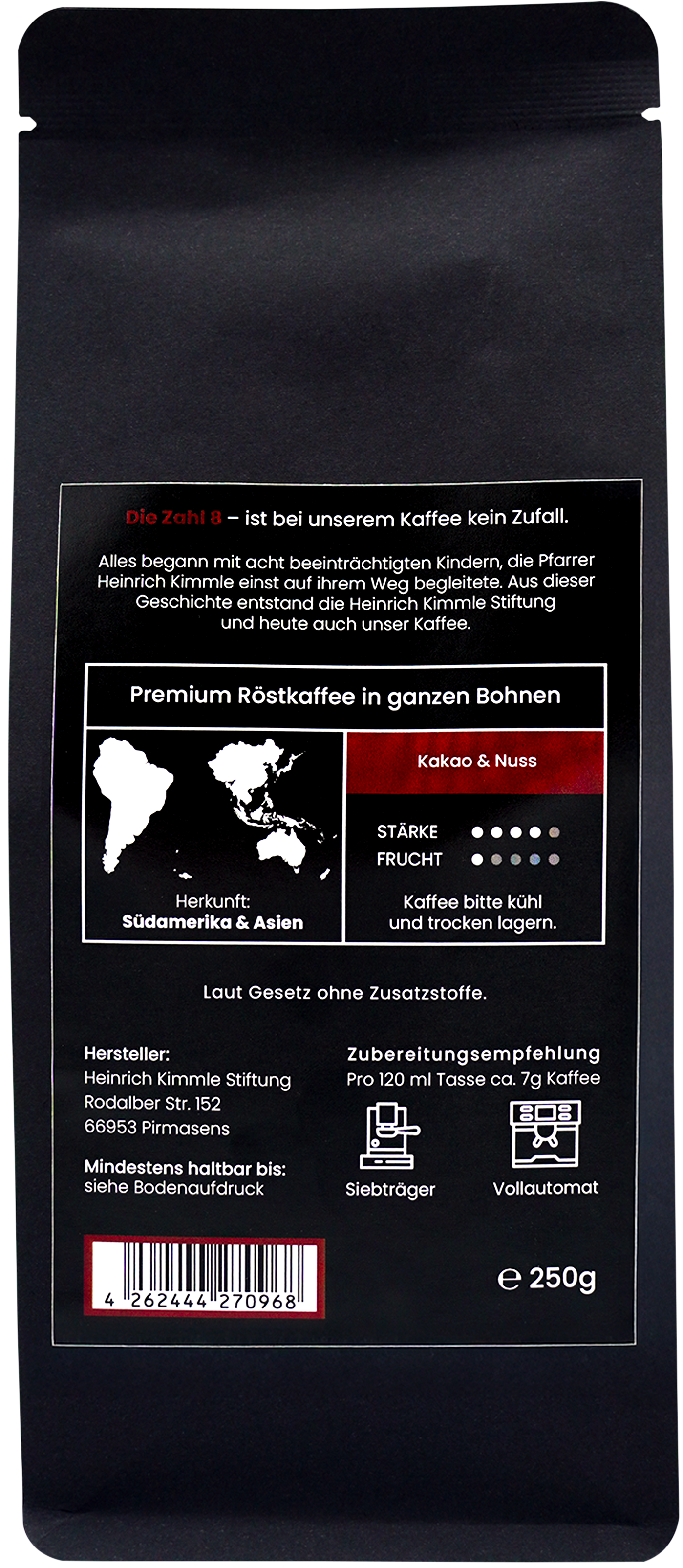 Kaffee NO. 8 Espresso, ganze Bohnen