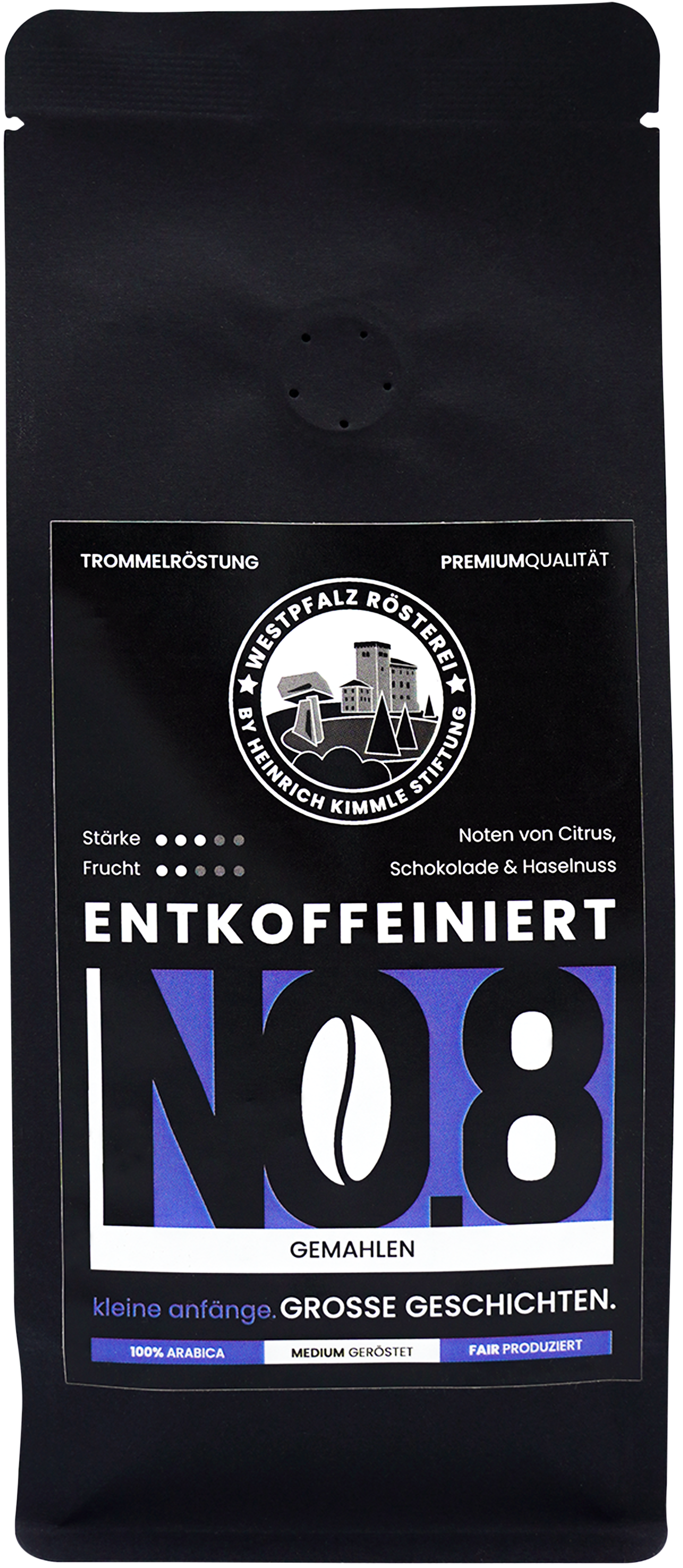 Kaffee NO. 8 entkoffeiniert, gemahlen