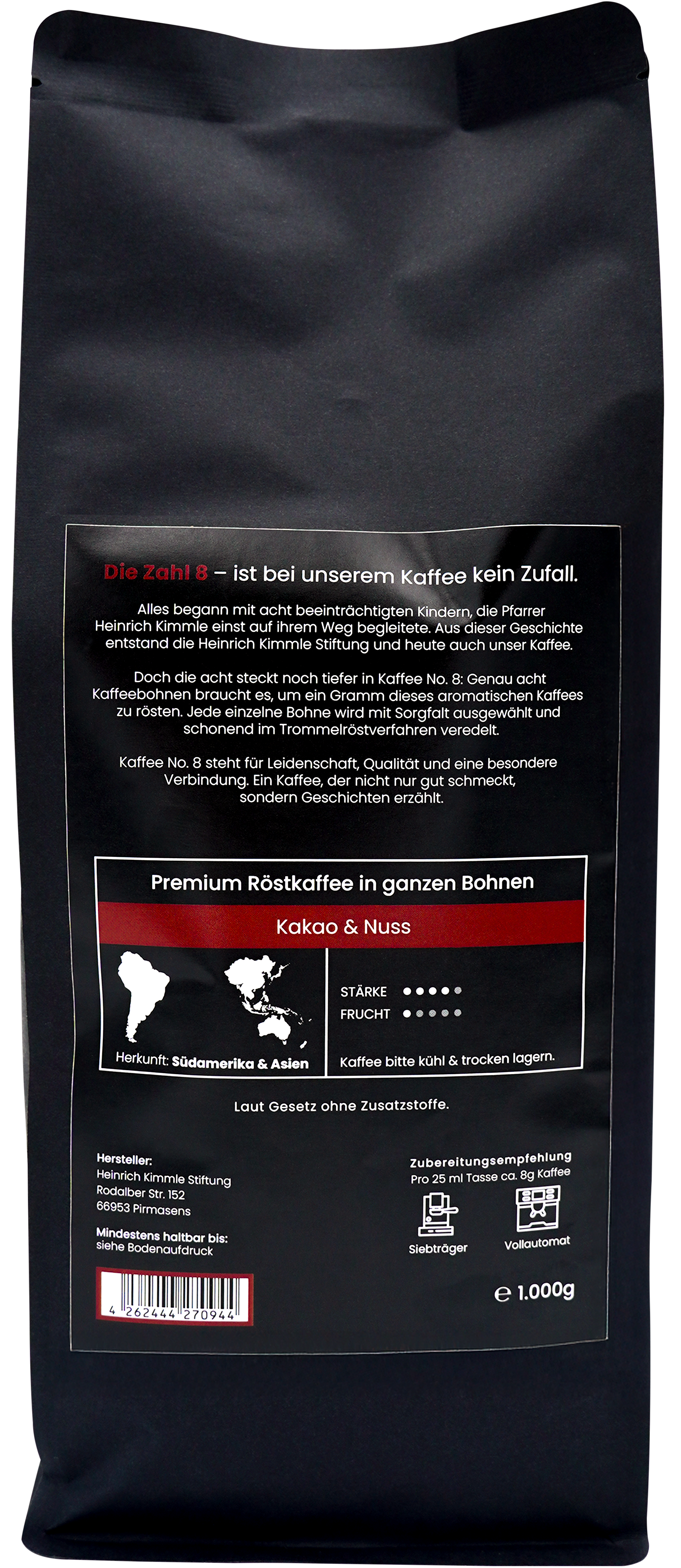 Kaffee NO. 8 Espresso, ganze Bohnen