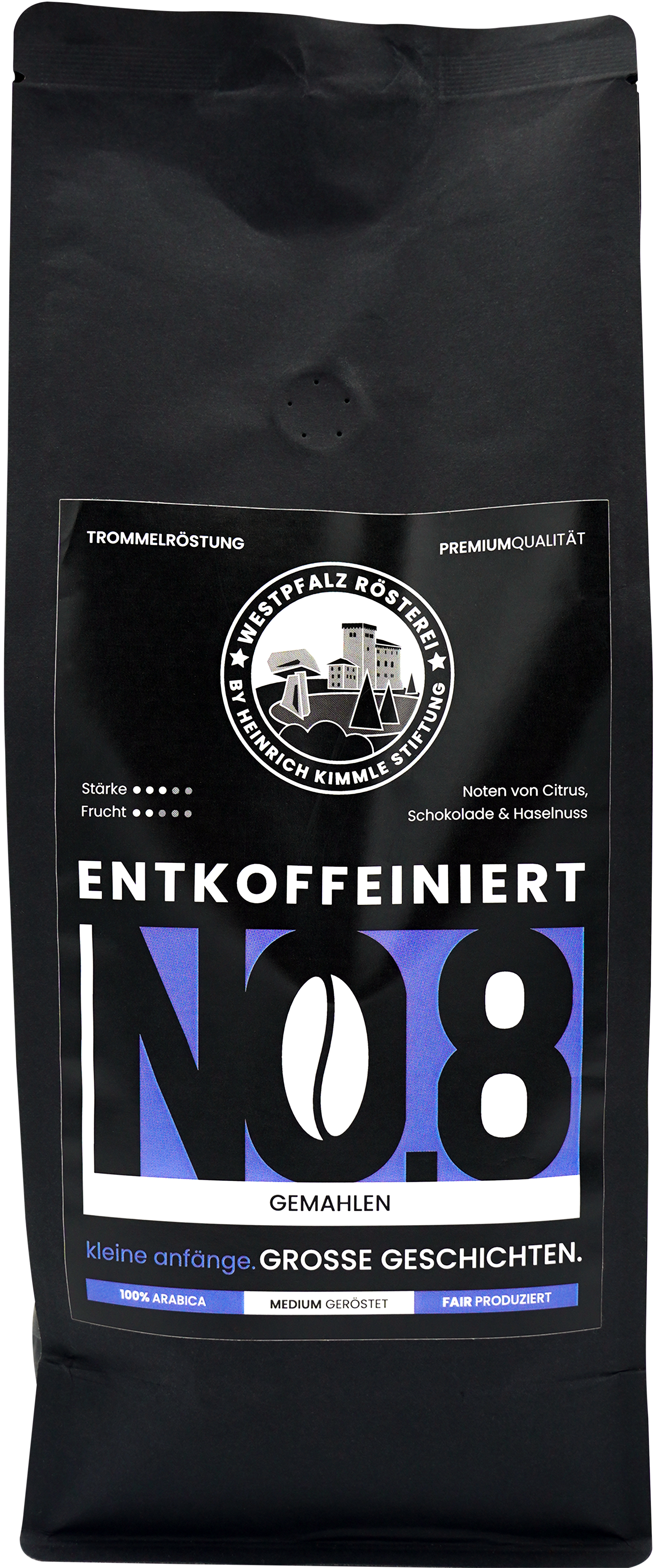 Kaffee NO. 8 entkoffeiniert, gemahlen